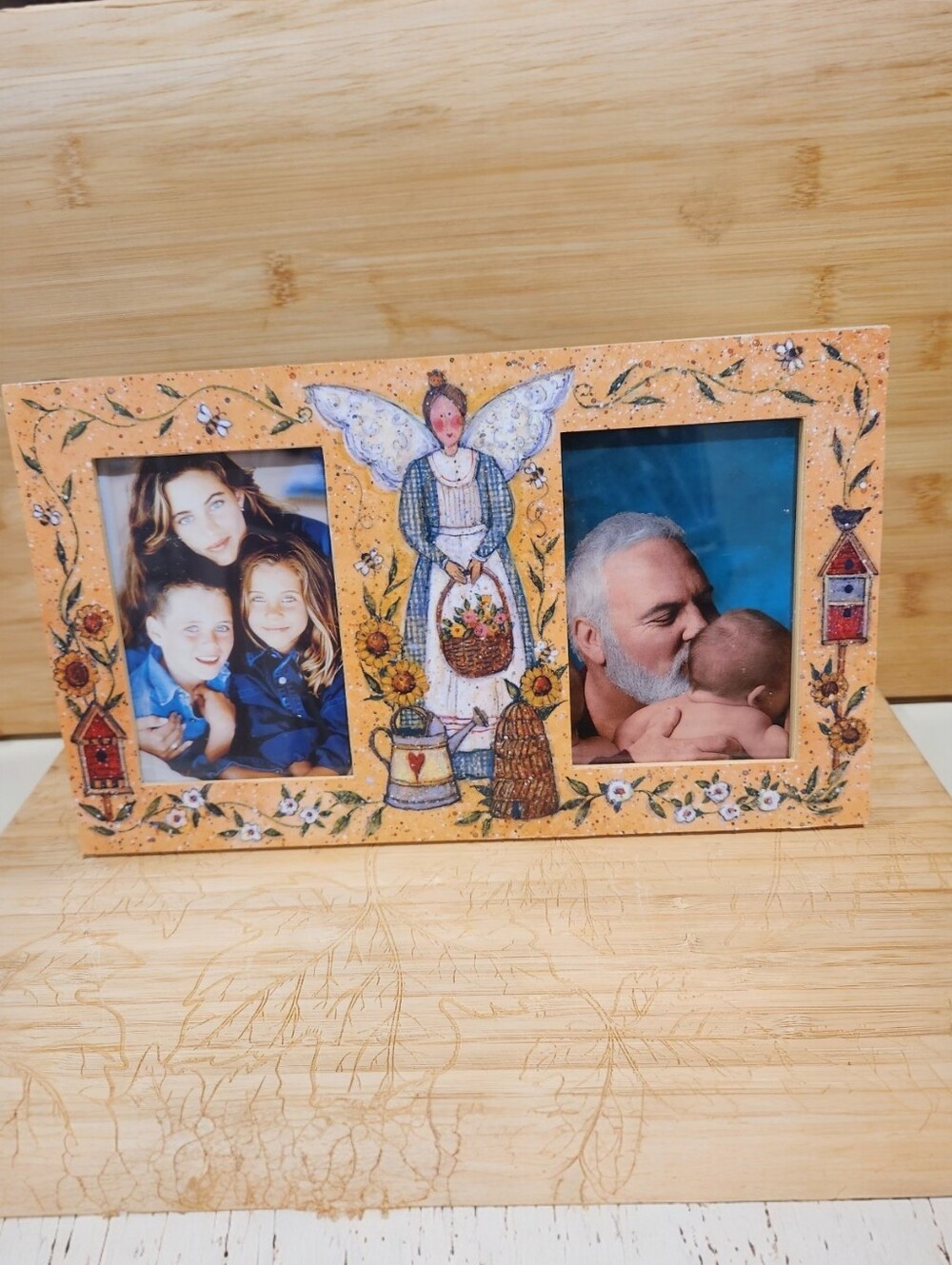 Vintage 2002 Susan Winget for Burnes of Boston Angel double picture frame